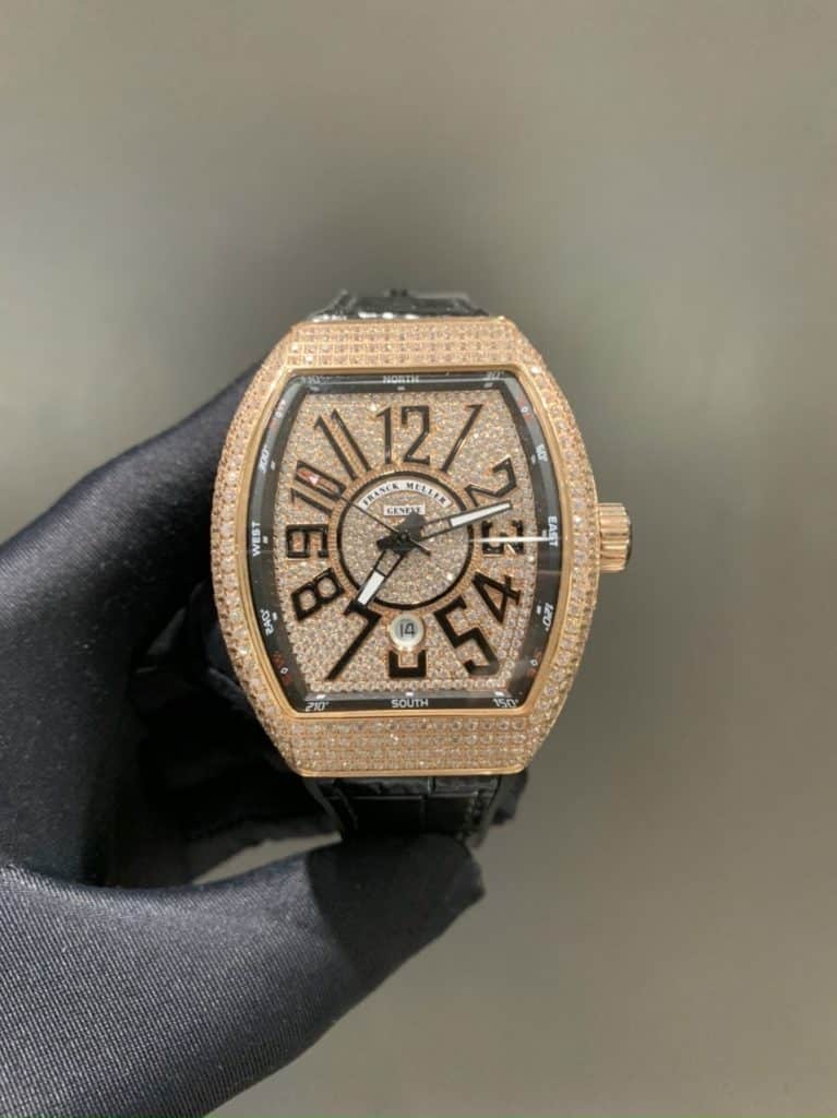 ĐỒNG HỒ FRANCK MULLER V45 ROSEGOLD NAM ĐÍNH FULL ĐÁ 44MM