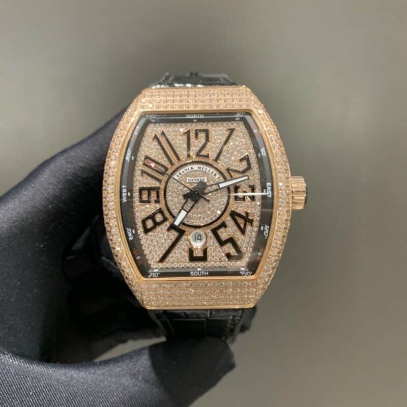 ĐỒNG HỒ FRANCK MULLER V45 ROSEGOLD NAM ĐÍNH FULL ĐÁ 44MM