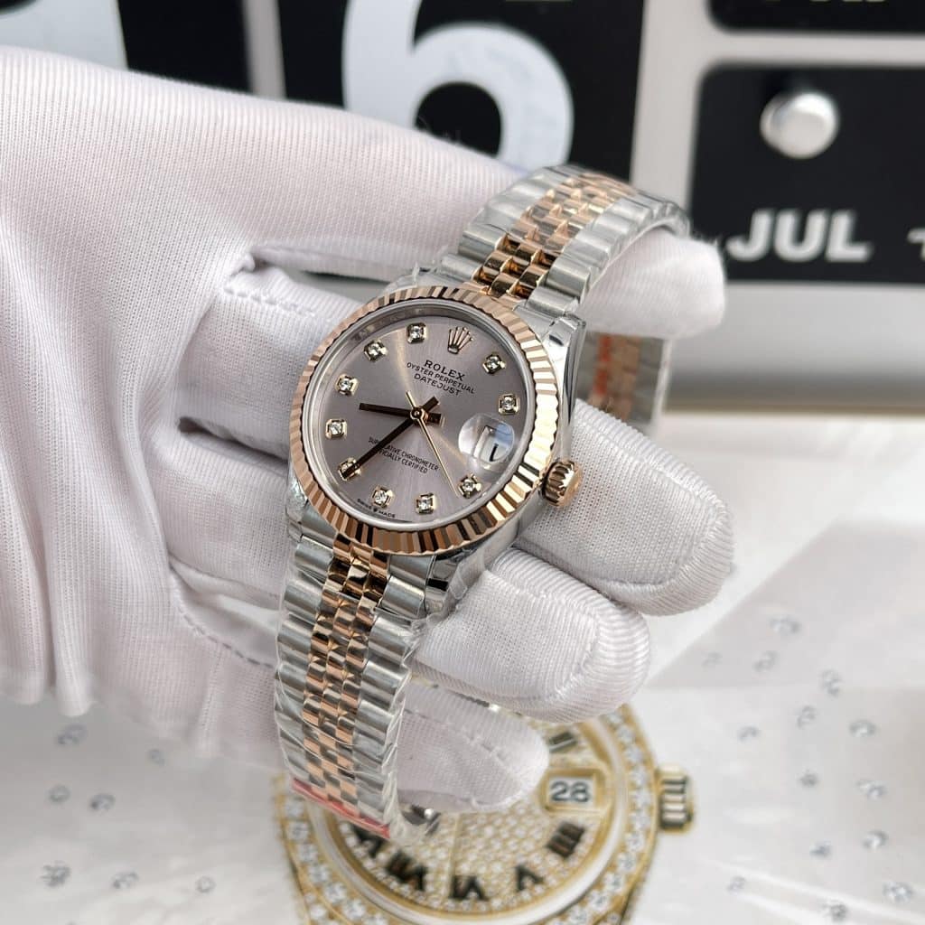 ĐỒNG HỒ ROLEX NỮ DATEJUST DEMI ROSE GOLD REPLICA 1:1