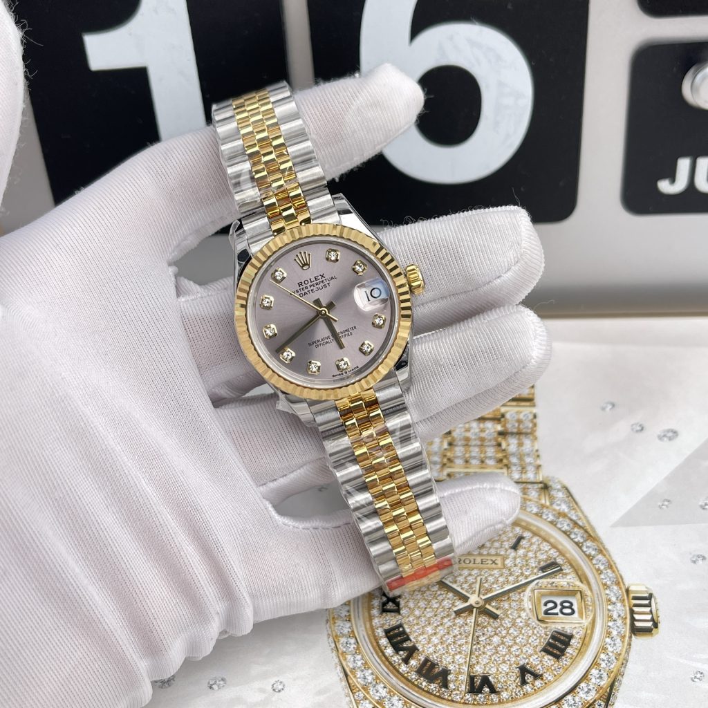 ĐỒNG HỒ ROLEX DATEJUST NỮ REPLICA 1:1 THỤY SỸ DEMI GOLD 18K
