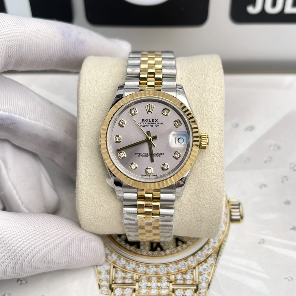 ĐỒNG HỒ ROLEX DATEJUST NỮ REPLICA 1:1 THỤY SỸ DEMI GOLD 18K