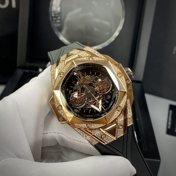 Đồng hồ hublot big bang sang bleu king gold rep 11