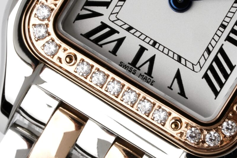 Đồng hồ Cartier Panthère Rep 11 niềng đính kim cương size 22-30mm