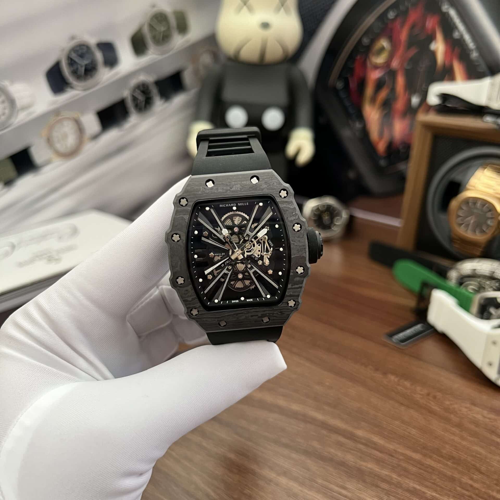 z3853632911053_091312fb1dd72d0f37d929b871c51e3f ĐỒNG HỒ RICHARD MILLE RM12-01 FULL CARBON MÀU ĐEN REP 11 42MM