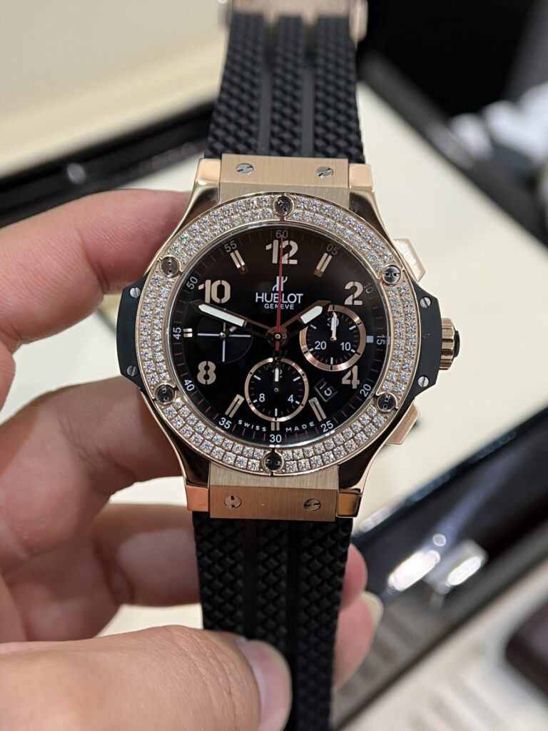 ĐỒNG HỒ HUBLOT BIG BANG CHRONOGRAPH KING GOLD REP 11 MÀU ĐEN 44MM