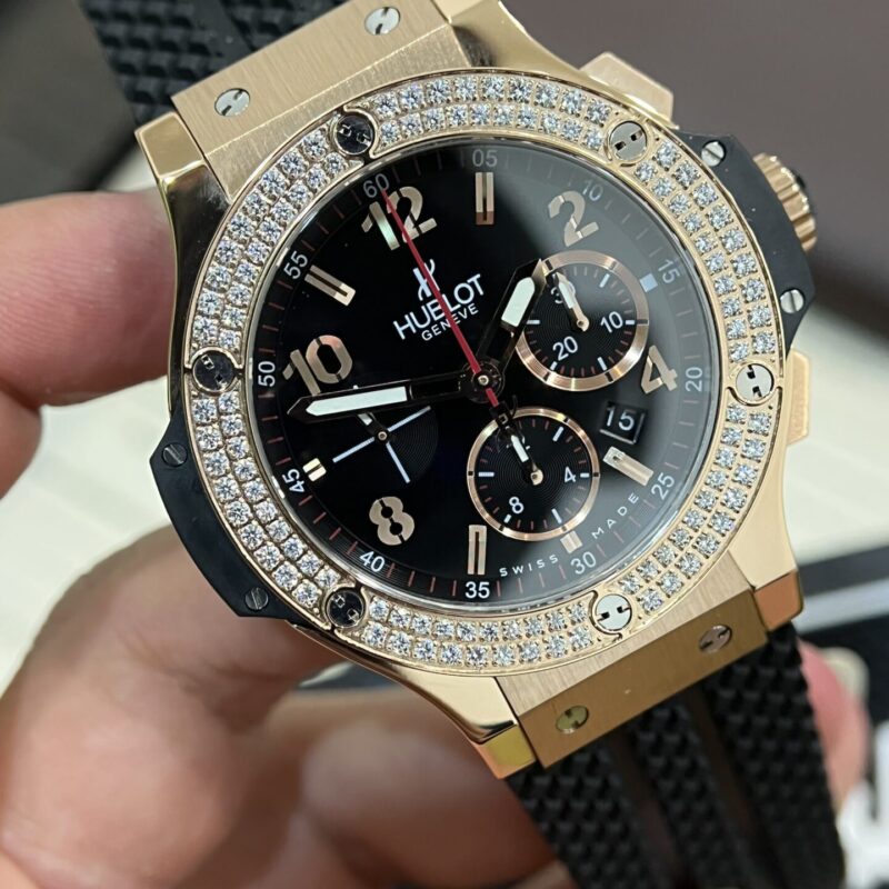 ĐỒNG HỒ HUBLOT BIG BANG CHRONOGRAPH KING GOLD REP 11 MÀU ĐEN 44MM
