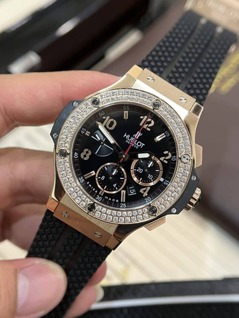 ĐỒNG HỒ HUBLOT BIG BANG CHRONOGRAPH KING GOLD REP 11 MÀU ĐEN 44MM