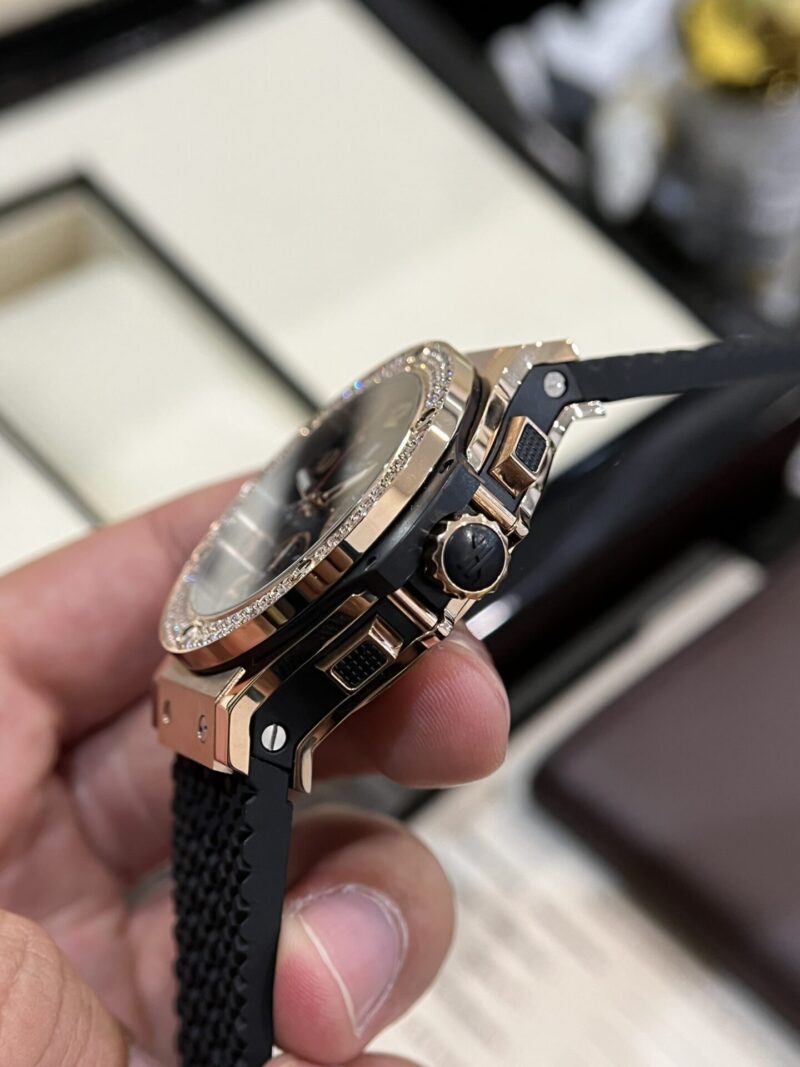 ĐỒNG HỒ HUBLOT BIG BANG CHRONOGRAPH KING GOLD REP 11 MÀU ĐEN 44MM