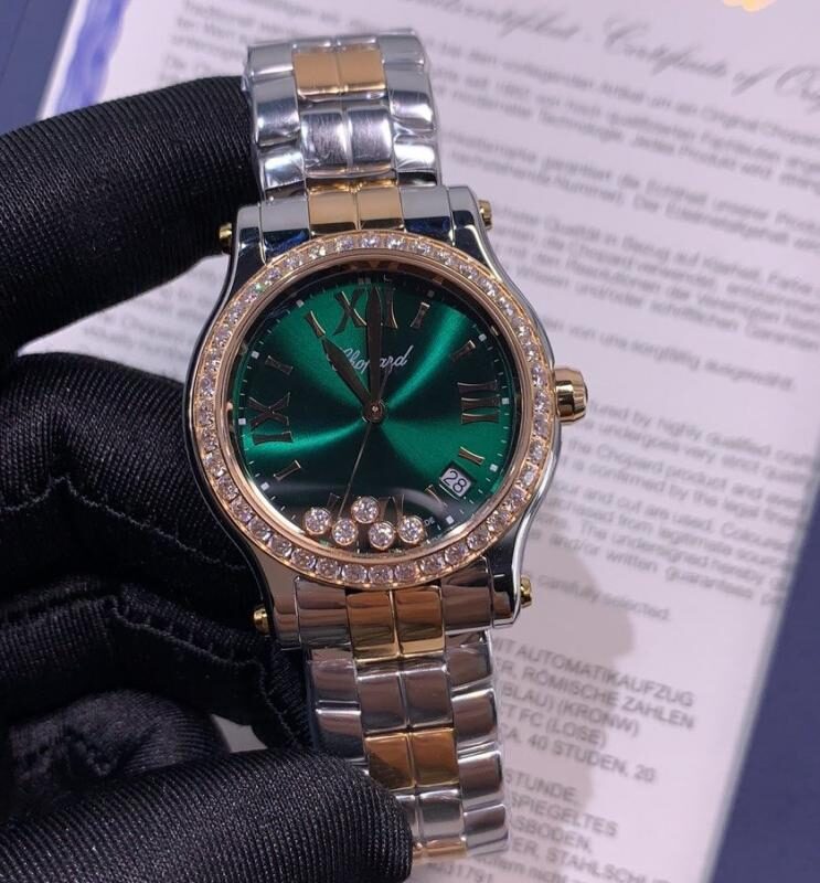 ĐỒNG HỒ CHOPARD NỮ HAPPY SPORT NIỀNG KIM CƯƠNG SUPER FAKE 36MM