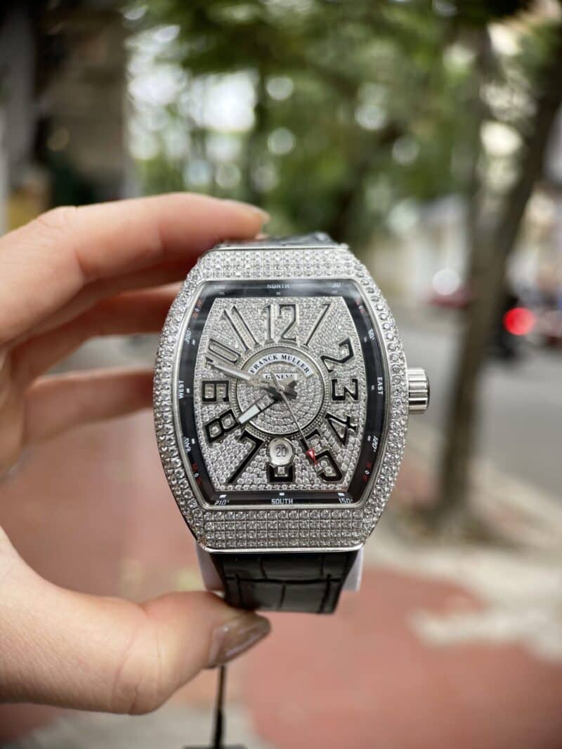ĐỒNG HỒ FRANCK MULLER V45 ĐÍNH FULL KIM CƯƠNG NHÂN TẠO REPLICA 11 45MM