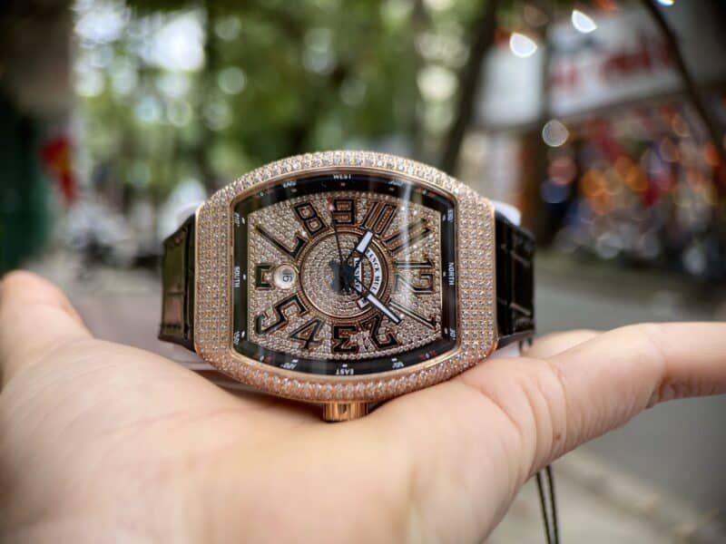 ĐỒNG HỒ FRANCK MULLER V45 ĐÍNH FULL KIM CƯƠNG NHÂN TẠO REPLICA 11