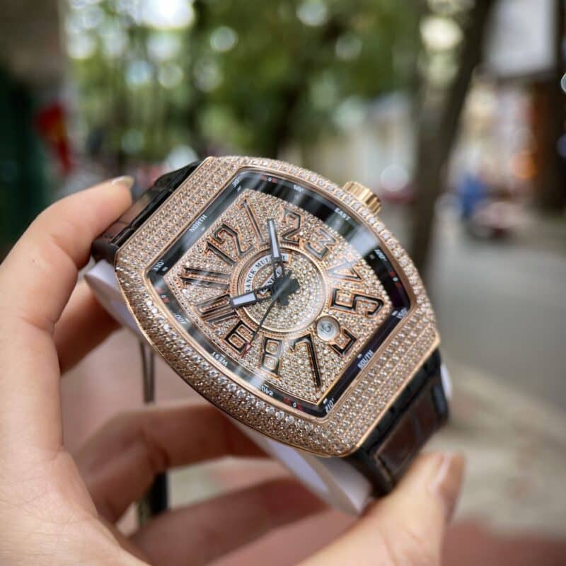 ĐỒNG HỒ FRANCK MULLER V45 ĐÍNH FULL KIM CƯƠNG NHÂN TẠO REPLICA 11