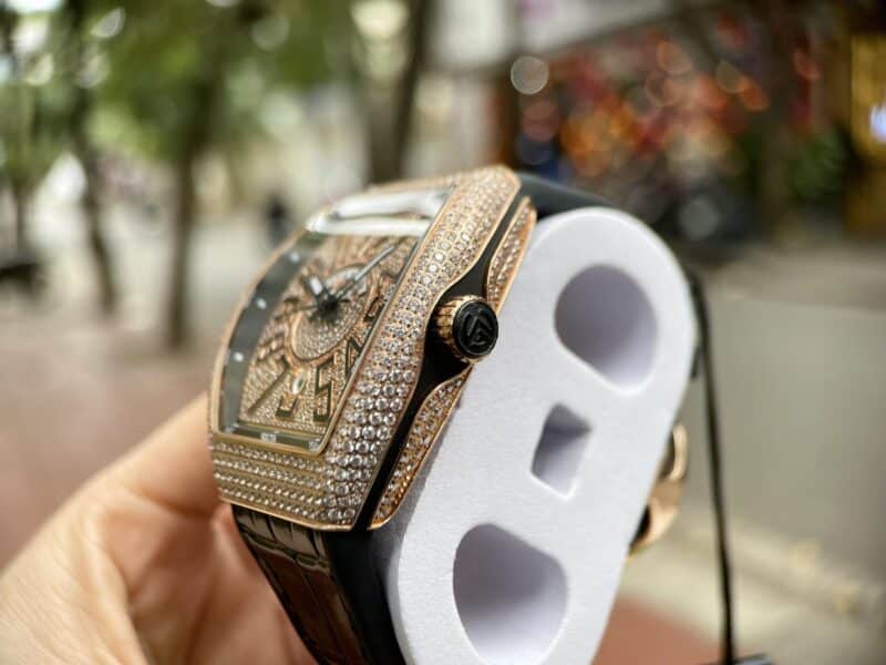 ĐỒNG HỒ FRANCK MULLER V45 ĐÍNH FULL KIM CƯƠNG NHÂN TẠO REPLICA 11