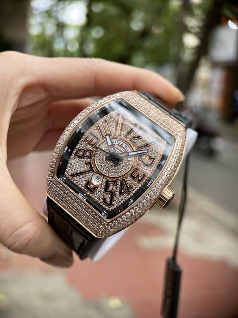 ĐỒNG HỒ FRANCK MULLER V45 ĐÍNH FULL KIM CƯƠNG NHÂN TẠO REPLICA 11