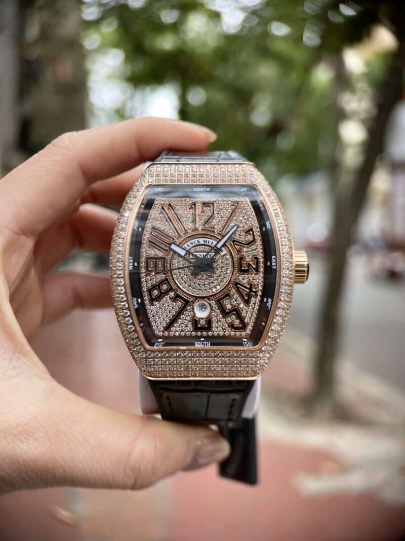 ĐỒNG HỒ FRANCK MULLER V45 ĐÍNH FULL KIM CƯƠNG NHÂN TẠO REPLICA 11