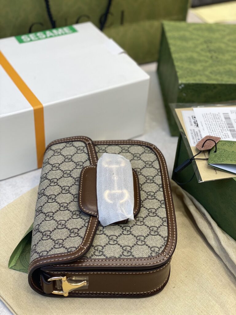 TÚI ĐEO CHÉO GUCCI HORSEBIT 1955 MINI SUPER VIP SIÊU CẤP HỌA TIẾT MONO MÀU NÂU