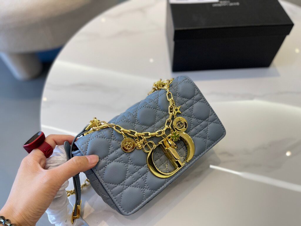 TÚI ĐEO CHÉO DIOR CARO BAG SMALL SIZE SIÊU CẤP LOẠI ĐẸP TAG VÀNG GẮN CHARM