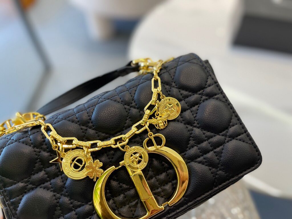 TÚI ĐEO CHÉO DIOR CARO BAG SMALL SIZE SIÊU CẤP LOẠI ĐẸP TAG VÀNG GẮN CHARM