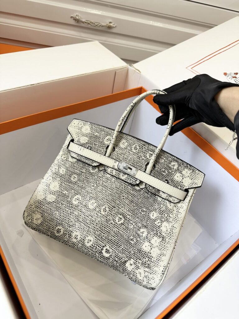 TÚI XÁCH NỮ SIÊU CẤP HM BIRKIN NGUYÊN BẢN TAG BẠC VÂN DA THẰN LẰN