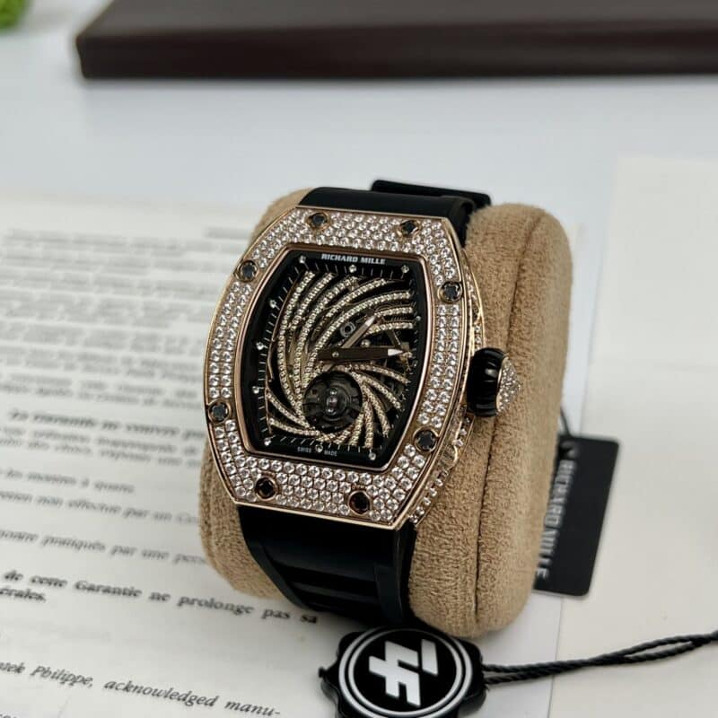 ĐỒNG HỒ RICHARD MILLE RM51-02 ROSEGOLD REPLICA 11 ĐÍNH FULL ĐÁ 42MM