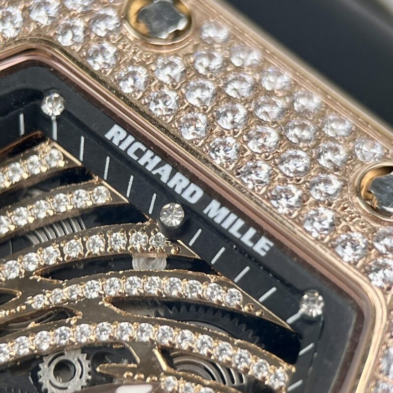 ĐỒNG HỒ RICHARD MILLE RM51-02 ROSEGOLD REPLICA 11 ĐÍNH FULL ĐÁ 42MM