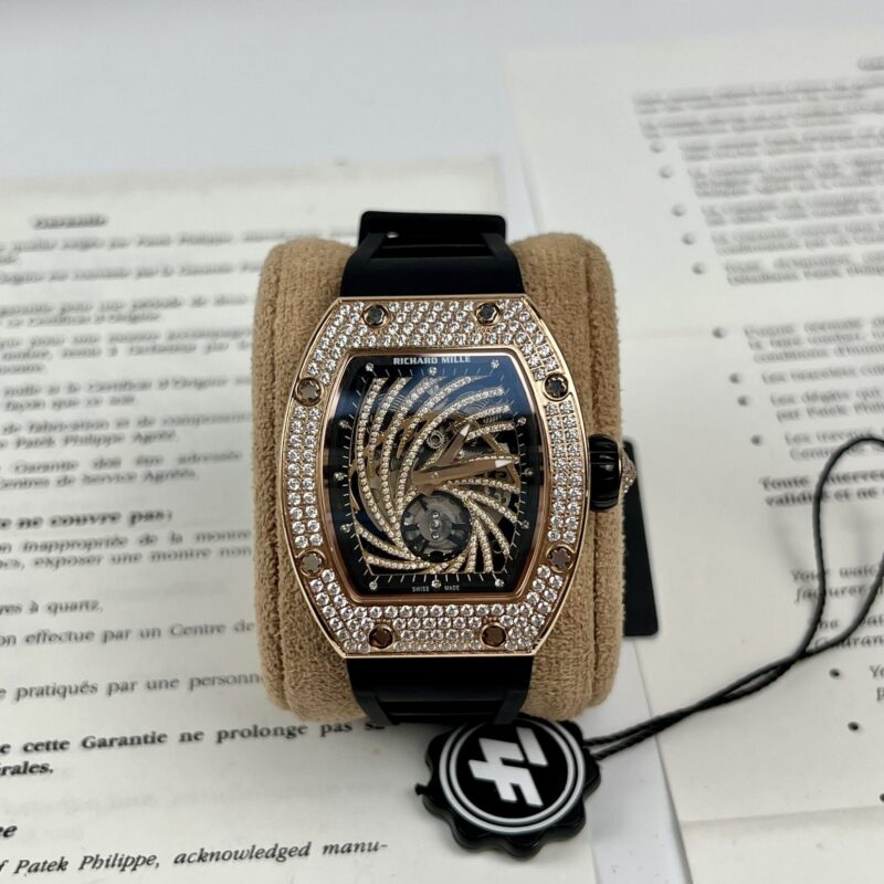 ĐỒNG HỒ RICHARD MILLE RM51-02 ROSEGOLD REPLICA 11 ĐÍNH FULL ĐÁ 42MM