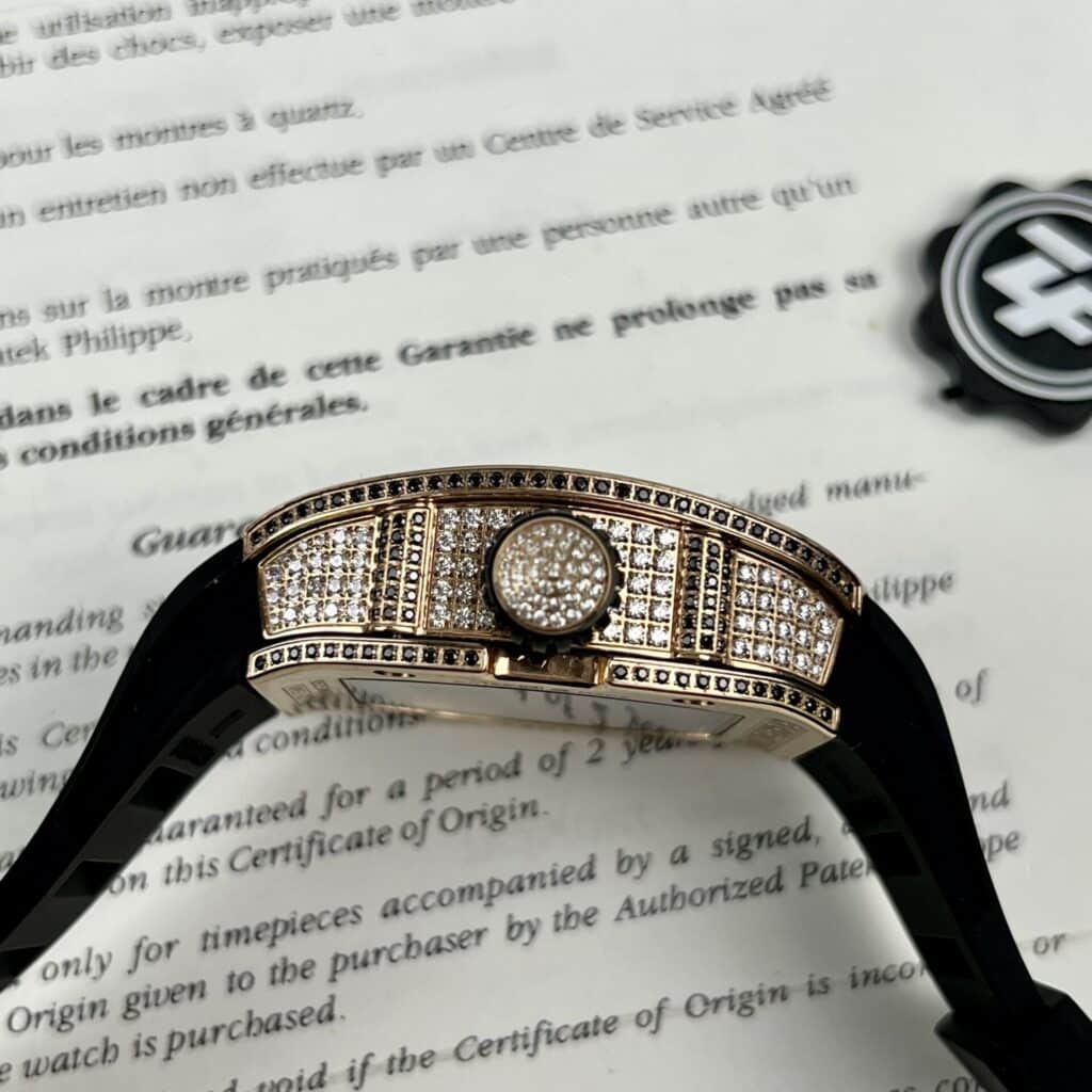 ĐỒNG HỒ RICHARD MILLE RM51-02 ROSEGOLD REPLICA 11 ĐÍNH FULL ĐÁ 42MM