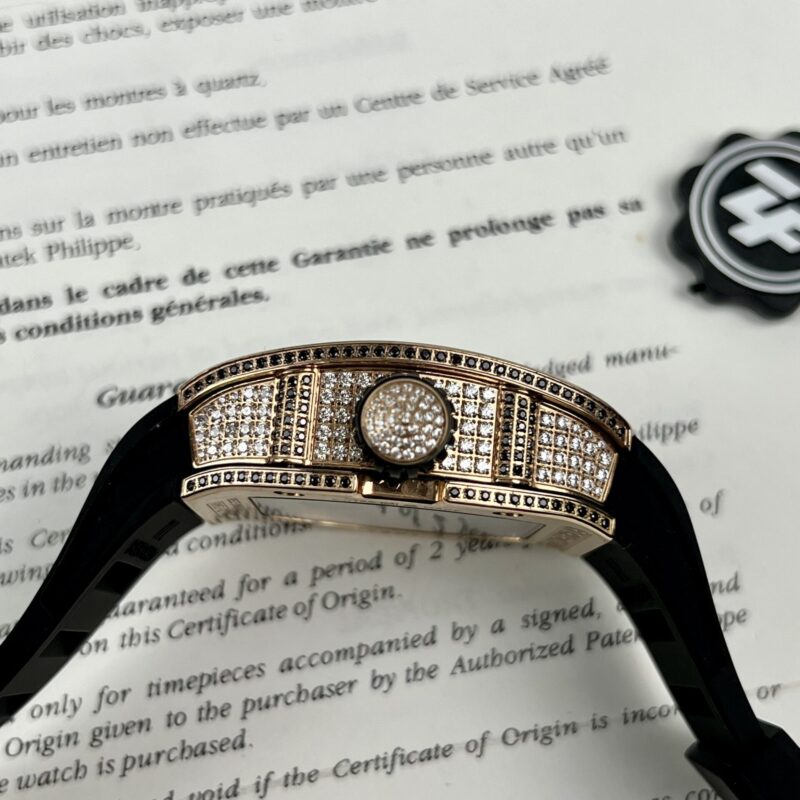 ĐỒNG HỒ RICHARD MILLE RM51-02 ROSEGOLD REPLICA 11 ĐÍNH FULL ĐÁ 42MM