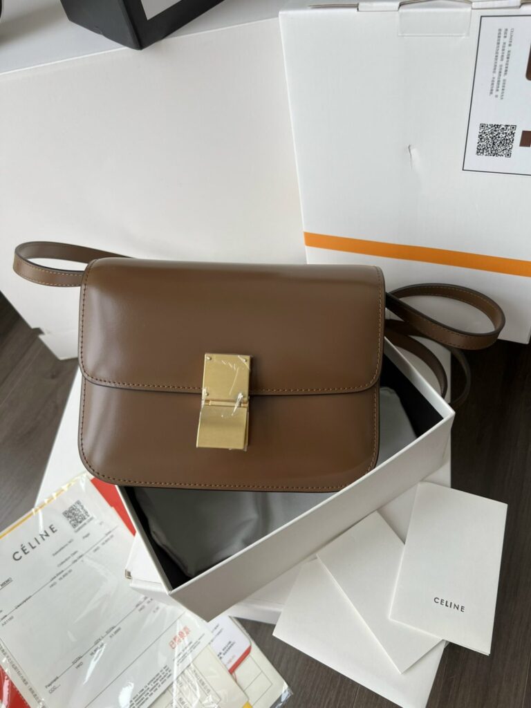 TÚI XÁCH CELINE TEEN CLASSIC NGUYÊN BẢN FULLBOX REPLICA 1:1 DA BÓNG TỰ NHIÊN TAG VÀNG