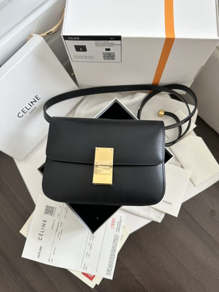 TÚI XÁCH CELINE TEEN CLASSIC NGUYÊN BẢN FULLBOX REPLICA 1:1 DA BÓNG TỰ NHIÊN TAG VÀNG