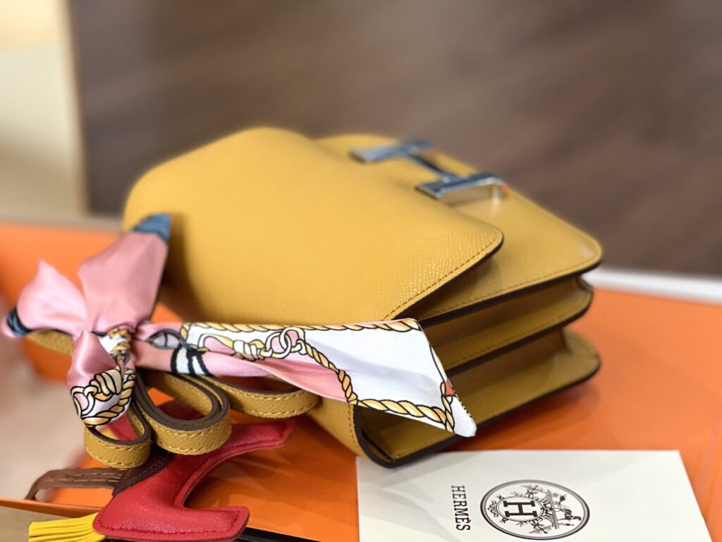 TÚI HM NỮ HERMES CONSTANSE NGUYÊN BẢN DA EPSOM LIKE AUTH MÀU VÀNG