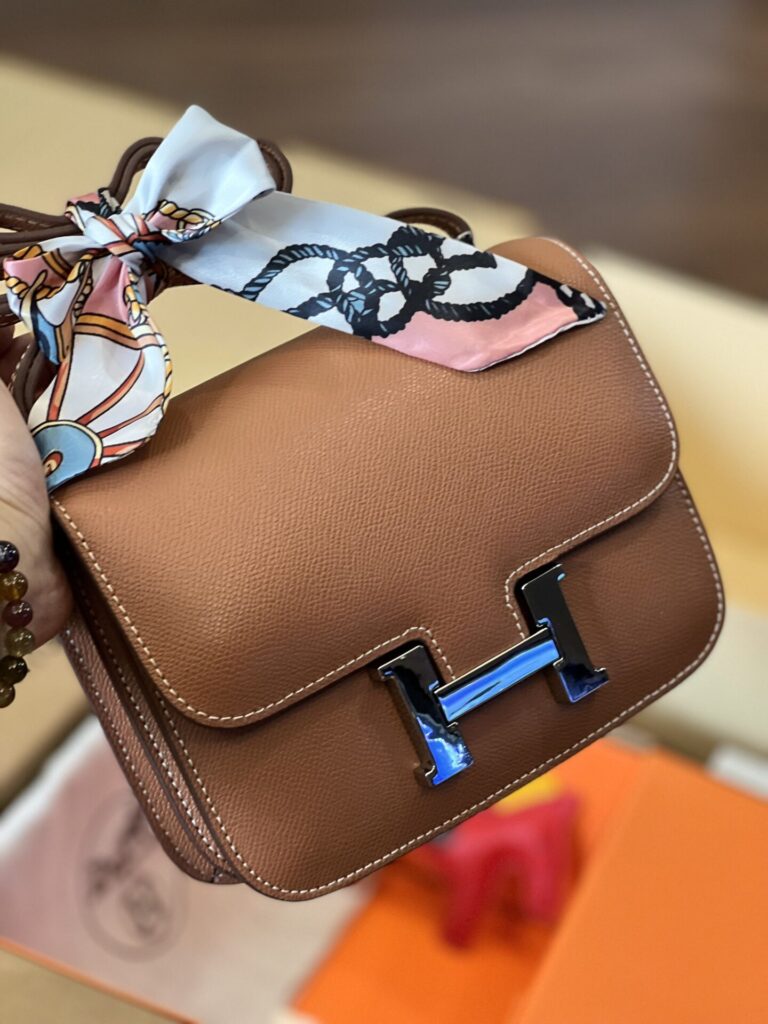 TÚI HM NỮ HERMES CONSTANSE NGUYÊN BẢN DA EPSOM LIKE AUTH MÀU NÂU