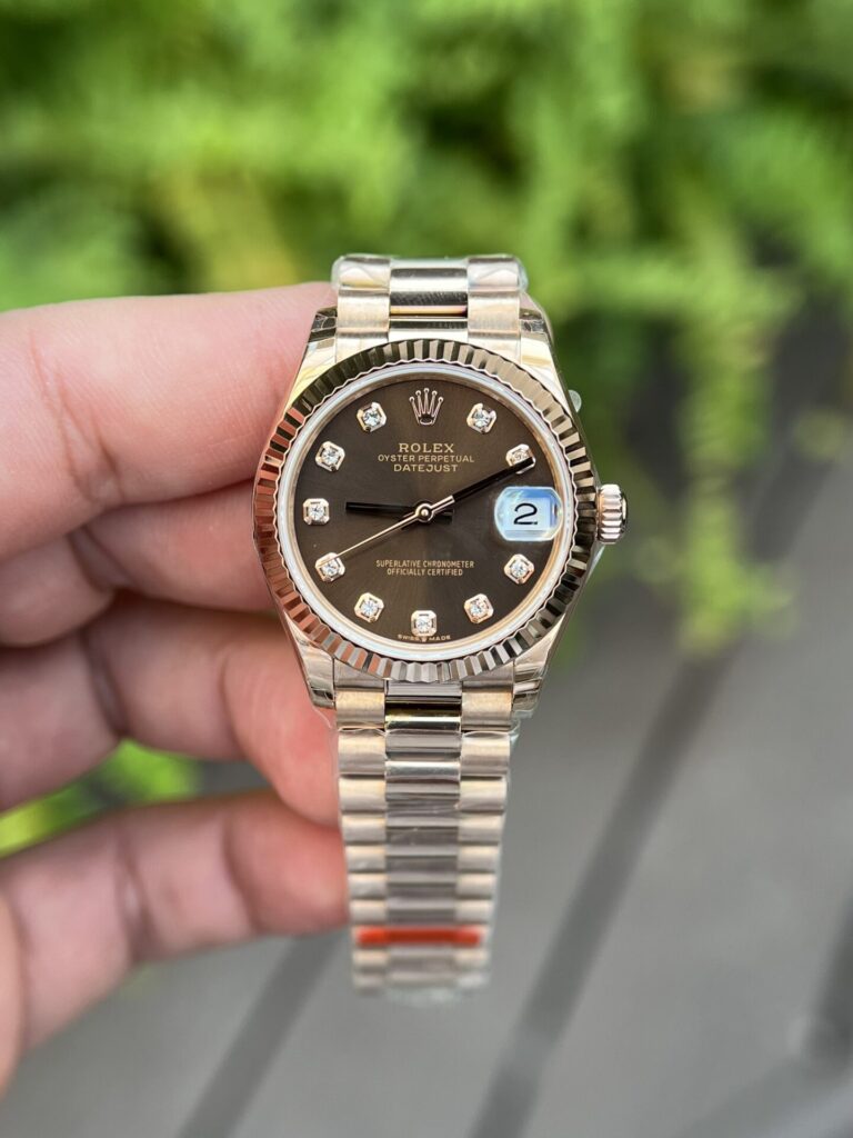 ĐỒNG HỒ ROLEX NỮ DAY-DATE MẶT SỐ CHOCOLATE REPLICA 11 THỤY SỸ 31MM