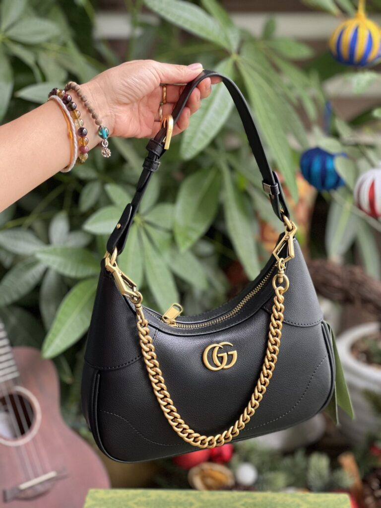 TÚI KẸP NÁCH GUCCI APHRODITE CHAIN EMBELLISDEH TEXTIRED SIÊU CẤP FULLBOX