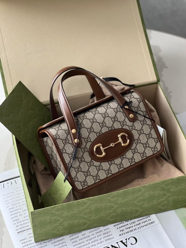 TÚI HỘP GUCCI 1955 MINI HORSEBIT TÓP HANDLE BAG MÀU NÂU SUPER