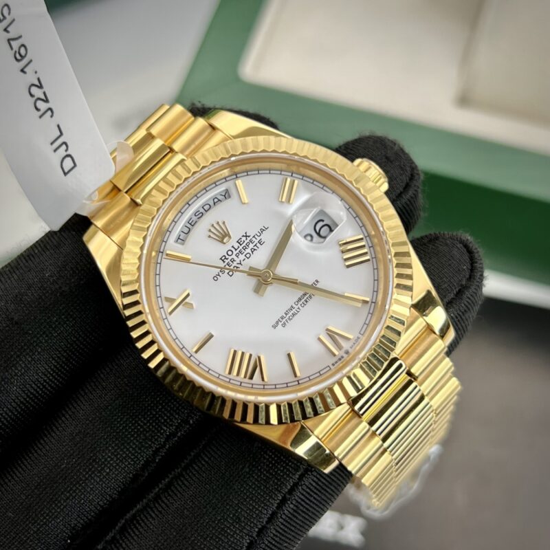 ĐỒNG HỒ ROLEX DAY DATE REP 11 BỌC VÀNG 18K MẶT SỐ TRẮNG