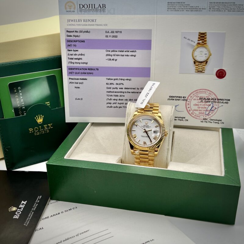 ĐỒNG HỒ ROLEX DAY DATE REP 11 BỌC VÀNG 18K MẶT SỐ TRẮNG