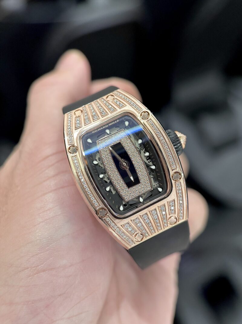 ĐỒNG HỒ RICHARD MILLE RM 007 BỌC VÀNG ĐỘ KIM CƯƠNG MOISSANITE 32MM