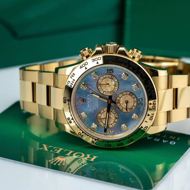 ĐỒNG HỒ ROLEX COSMOGRAPH DAYTONA REP 11 MẶT XÀ CỪ MÀU XANH MẠ VÀNG 18K