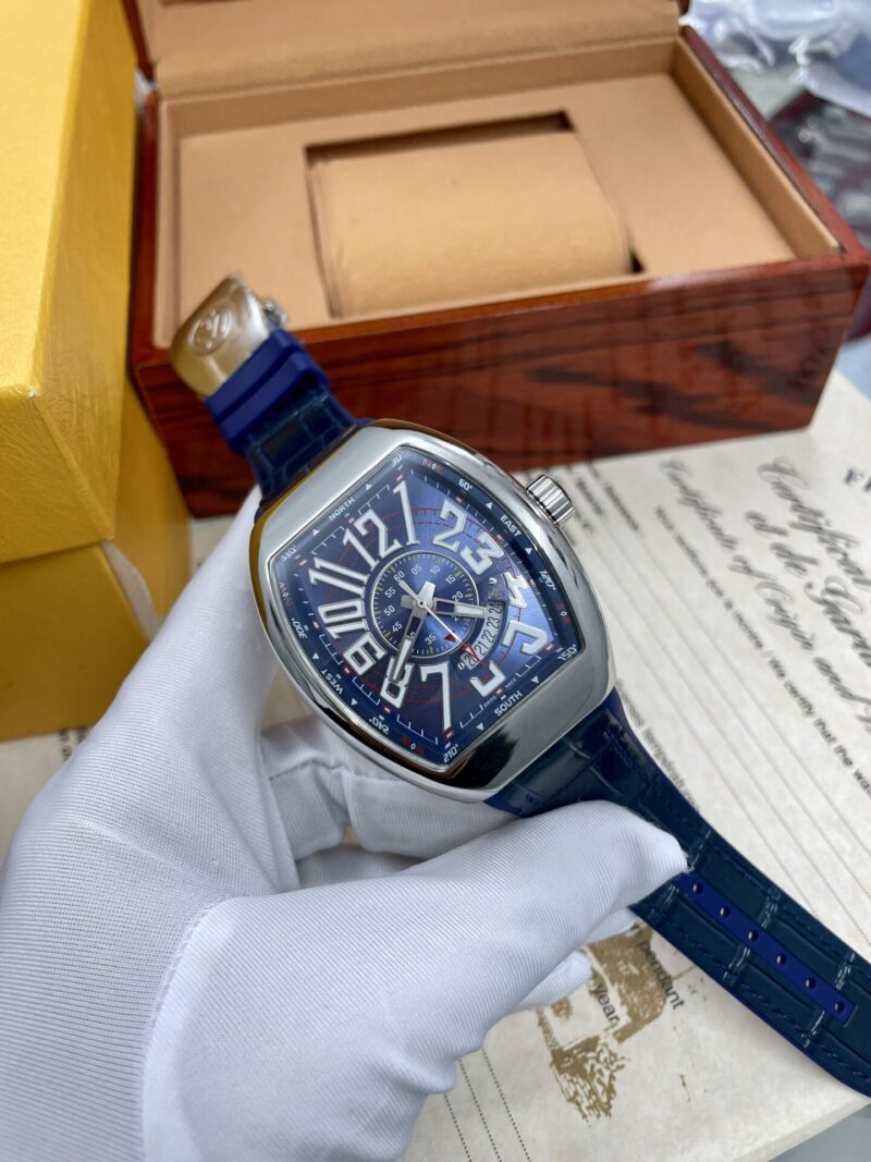 ĐỒNG HỒ FRANCK MULLER V45 SUPER FAKE NHẬT MÀU XANH NAM VỎ BẠC 45MM