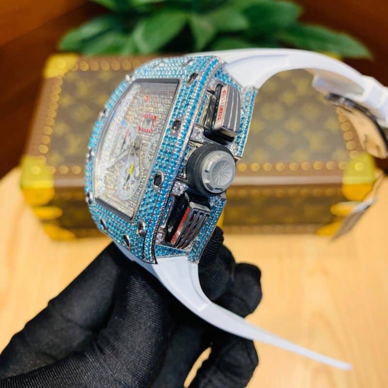ĐỒNG HỒ RICHARD MILLE RM 011 REPLICA SIÊU CẤP CHRONOGRAPH ĐÍNH FULL ĐÁ