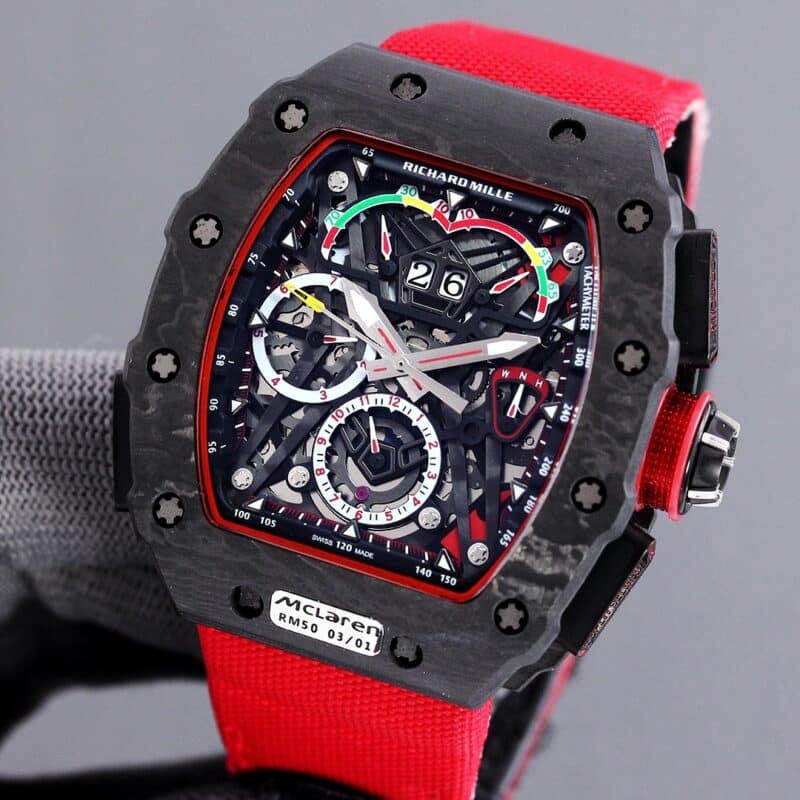 ĐỒNG HỒ RICHARD MILLE REP 11 RM 50-03 MCLAREN DÂY VẢI ĐỎ