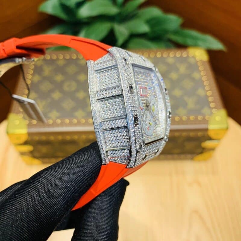 ĐỒNG HỒ RICHARD MILLE RM 011 FAKE SIÊU CẤP CHRONOGRAPH ĐÍNH FULL ĐÁ