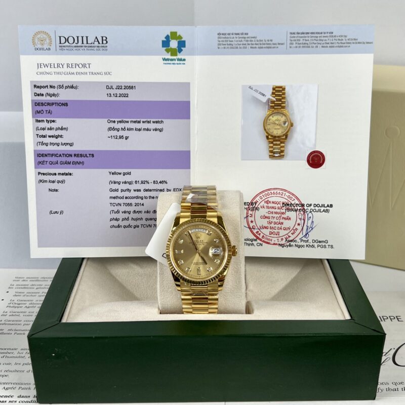 ĐỒNG HỒ ROLEX DAY-DATE 40 MẶT SỐ VÀNG BỌC VÀNG VÀNG 18K 40MM