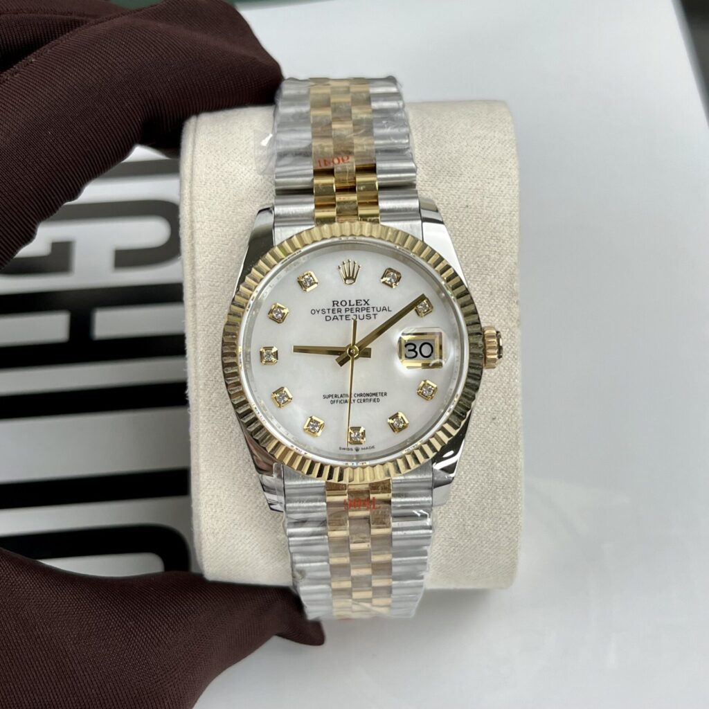 ROLEX DATEJUST FAKE 1:1 MÁY THỤY SỸ BỌC VÀNG 18K MẶT SỐ VỎ TRAI