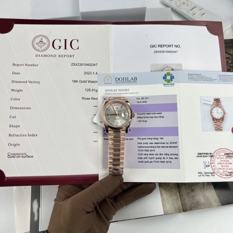 ĐỒNG HỒ ROLEX DAY-DATE 40 BỌC VÀNG HỒNG 18K REPLICA 40MM