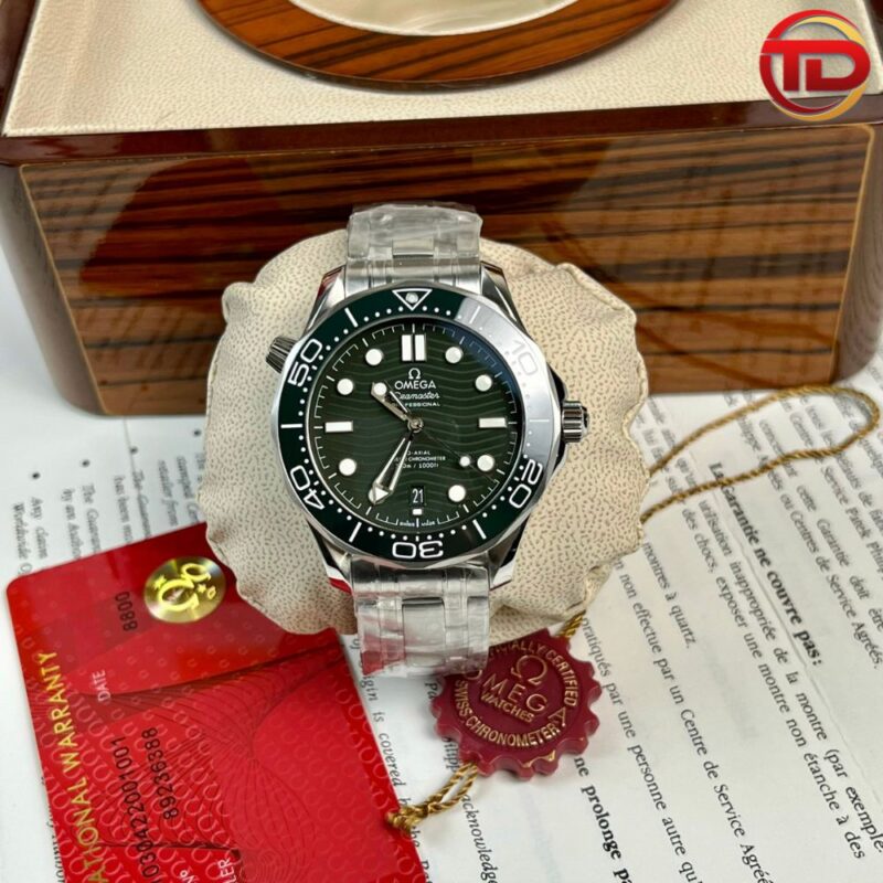 ĐỒNG HỒ NAM OMEGA REP 11 SEAMATER 300M MẶT SỐ XANH RÊU