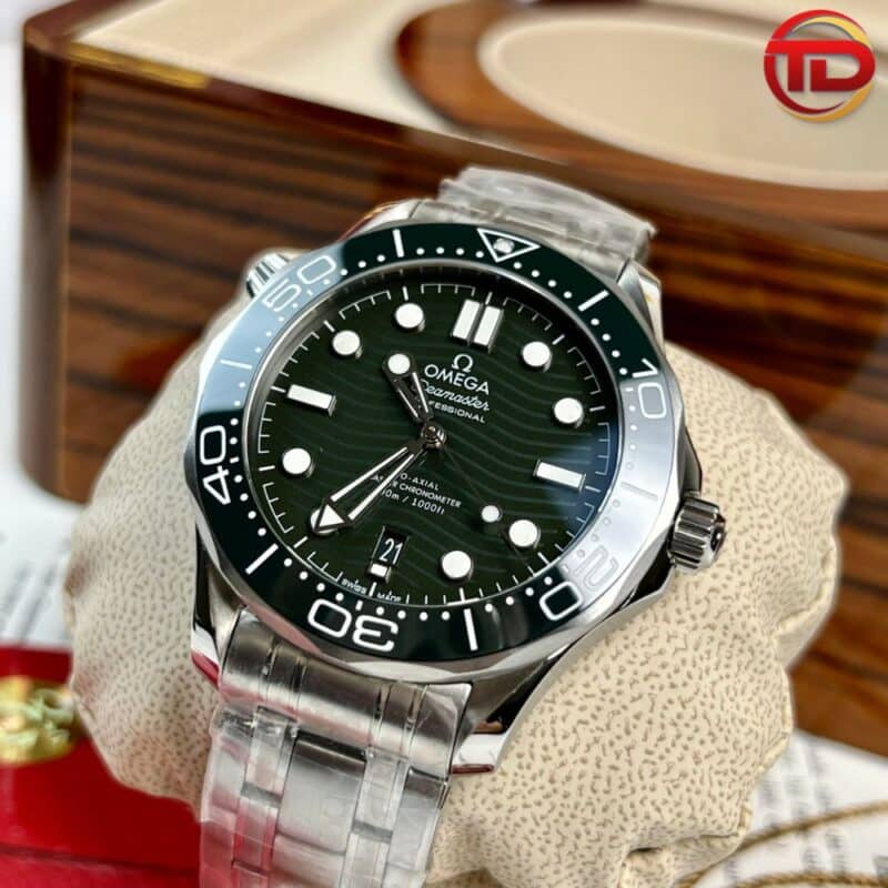 ĐỒNG HỒ NAM OMEGA REP 11 SEAMATER 300M MẶT SỐ XANH RÊU