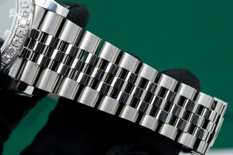 ĐỒNG HỒ ROLEX DATEJUST REP 11 MẶT ĐEN NIỀNG KIM CƯƠNG MOISSANITE CLEAN FACTORY