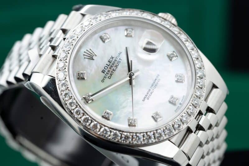 ĐỒNG HỒ ROLEX DATEJUST REP 11 MẶT SỐ MOP NIỀNG KIM CƯƠNG MOISSANITE CLEAN FACTORY